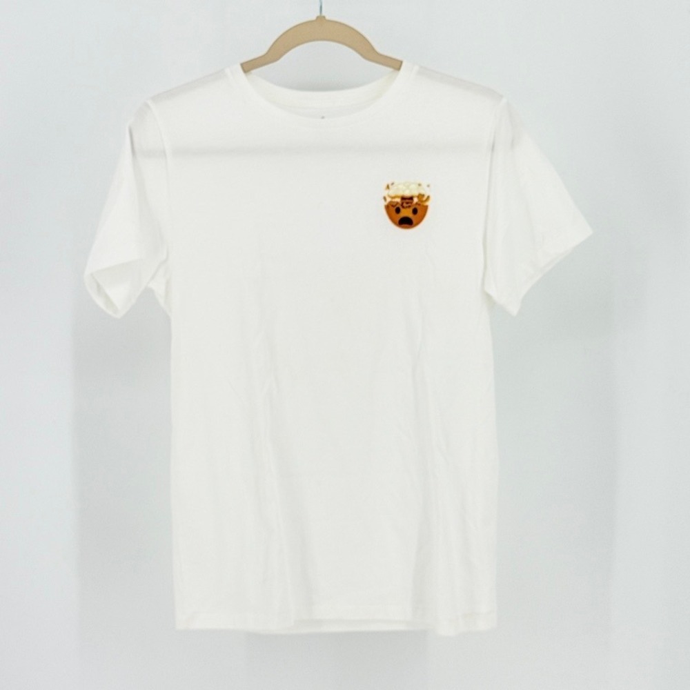 VTG Apple Park New Exploding Head Emoji Embroidered T-Shirt White XS Single Stit